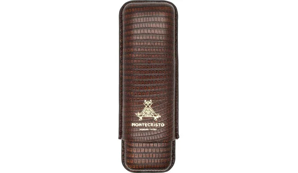 Estojo para charutos Montecristo em couro marrom para 2 charutos