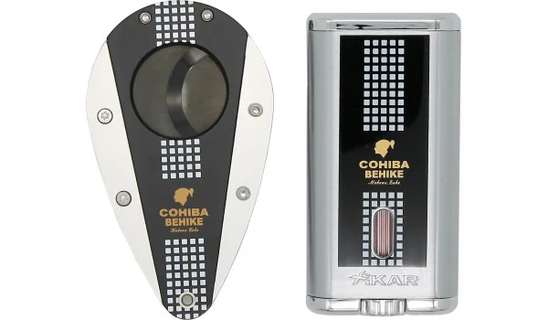 Conjunto de cortador de charutos e isqueiro Xikar Cohiba Behike