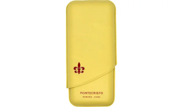 Estojo para charutos Montecristo amarelo para 3 charutos
