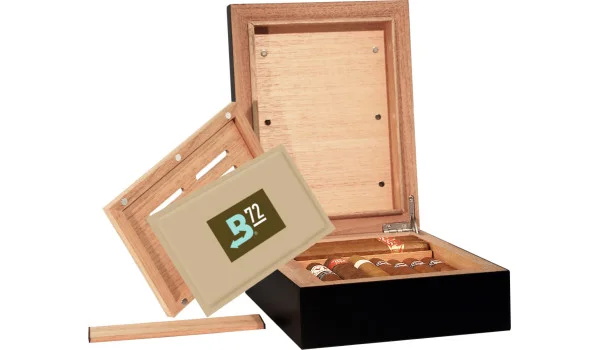 BigSmoke Humidor Mini Black incl. pack Boveda 72%